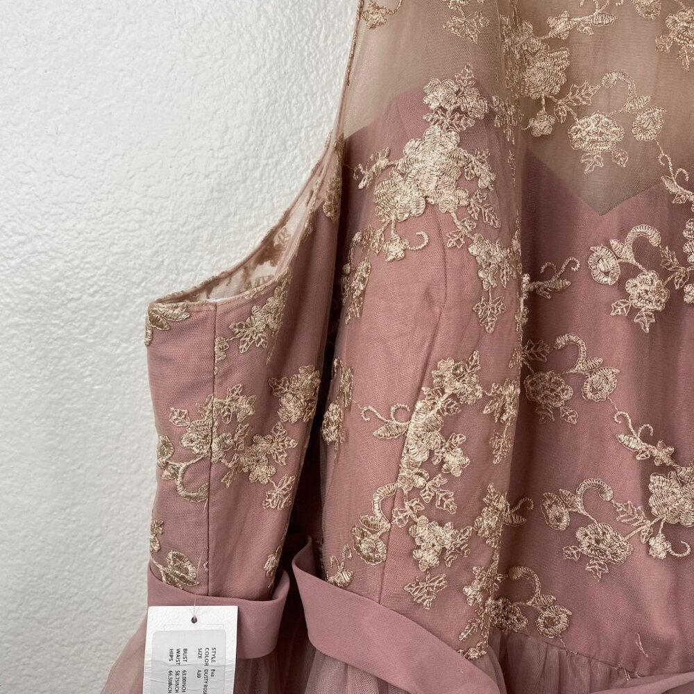 Azazie Dress Bridesmaid Mother Of The Bride Sleeveless Dusty Rose Sz A30 NWT - Picture 8 of 16